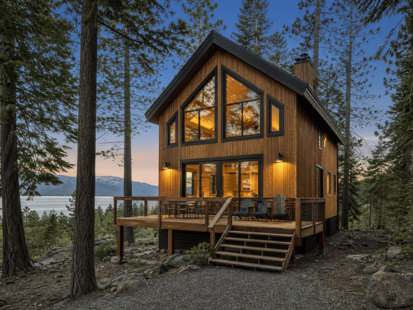 Lake Tahoe timber cabin exterior